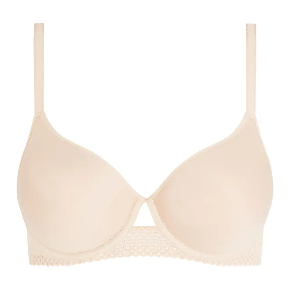 Women's Underwire Spacer Molded Padded Seamless Adjustable Straps Lace Mesh Bra