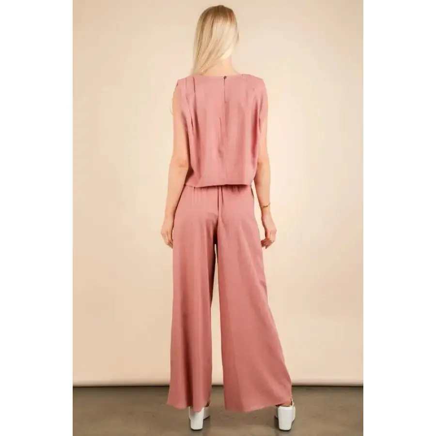 Solid Woven Top & Pants Set