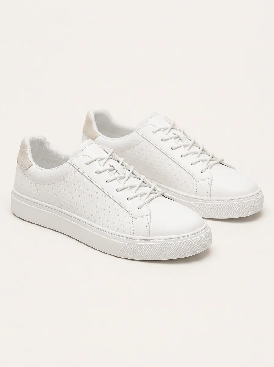 Men's Street Minimalist Textured Pattern Printed Sneakers