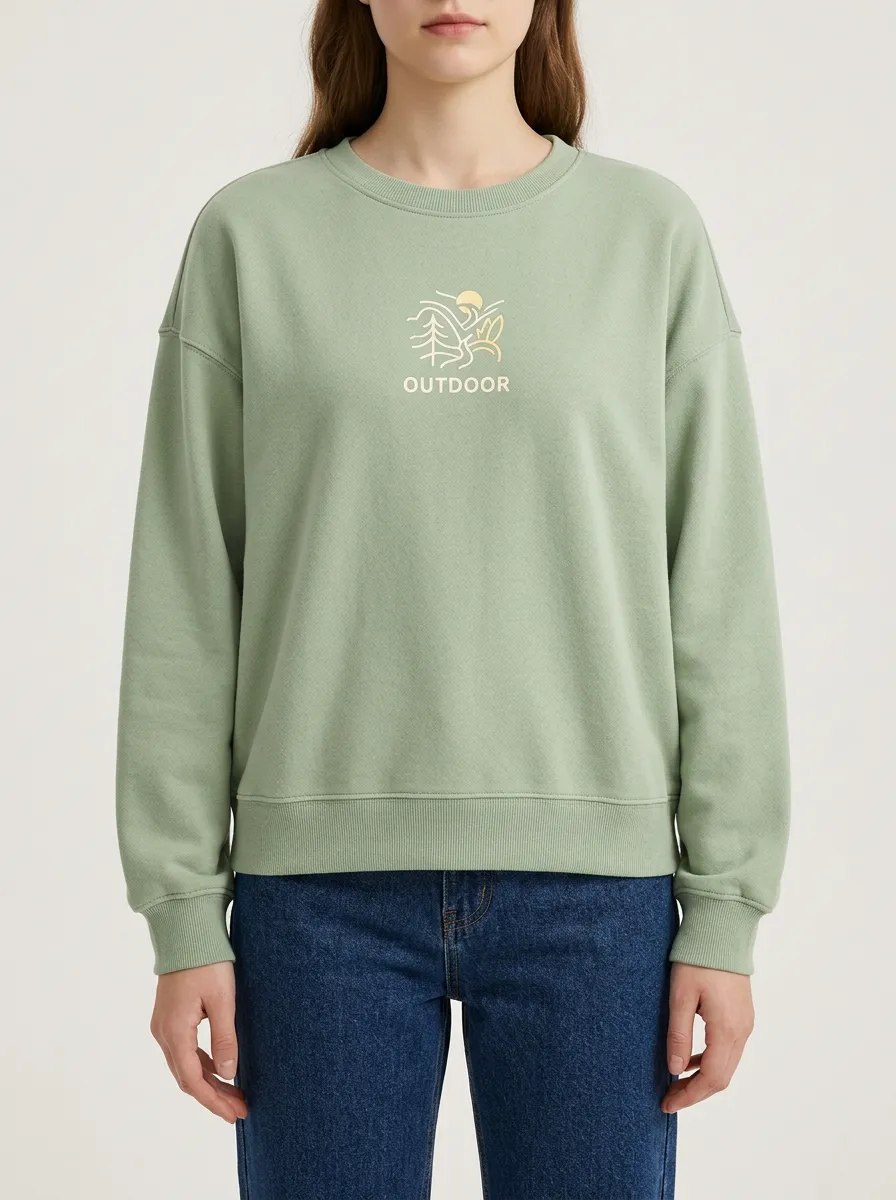 Women's Outdoor Nature Lover Mountain Tree Printed Sweatshirt