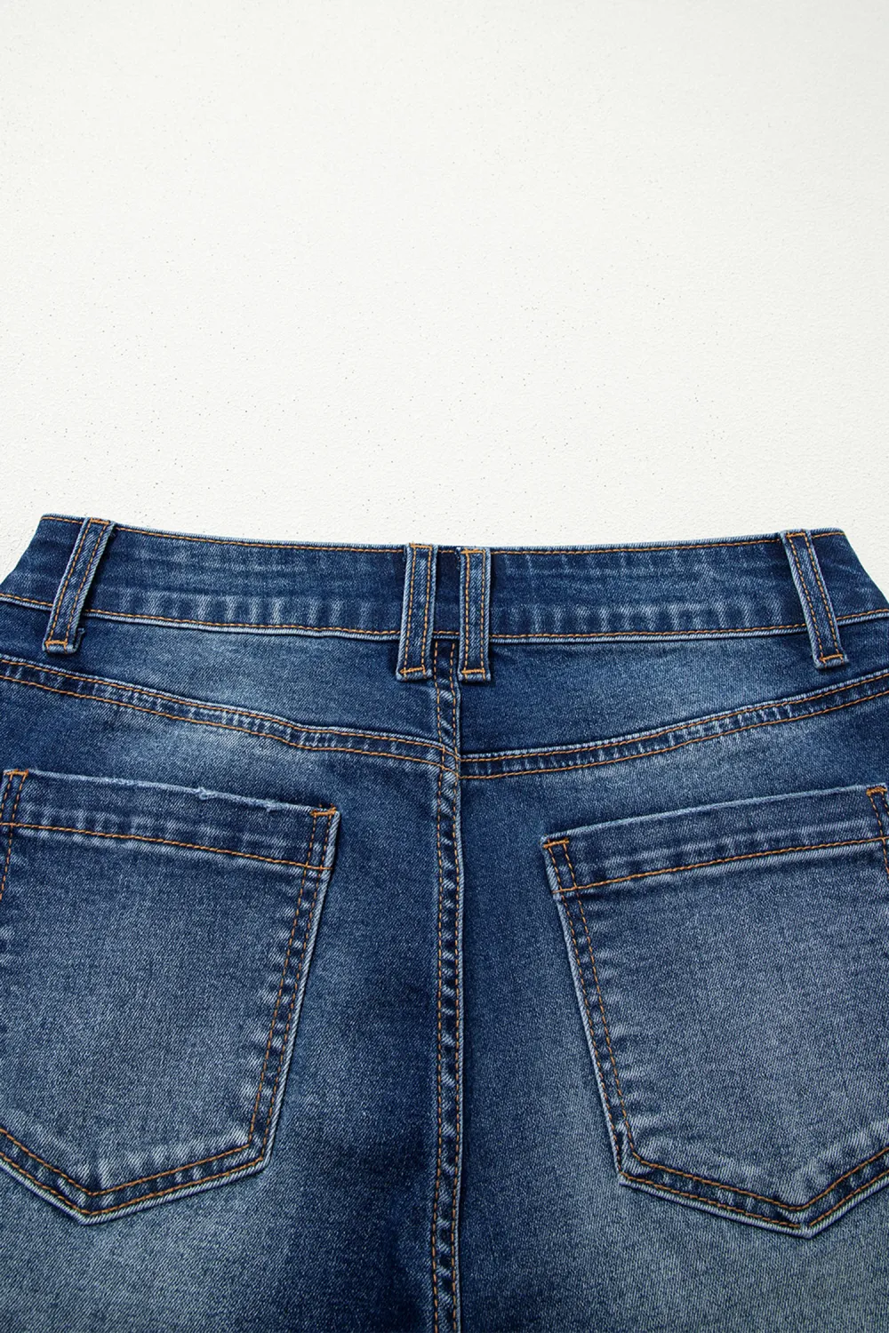 Blue Raw Hem Barrel Jeans