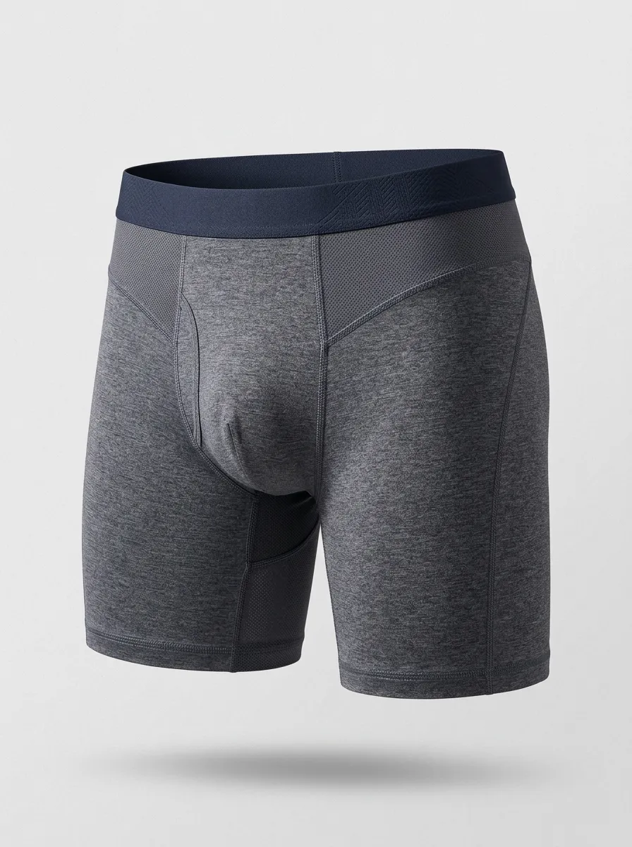 Men's Charcoal Heather Structured Pouch Boxer Briefs