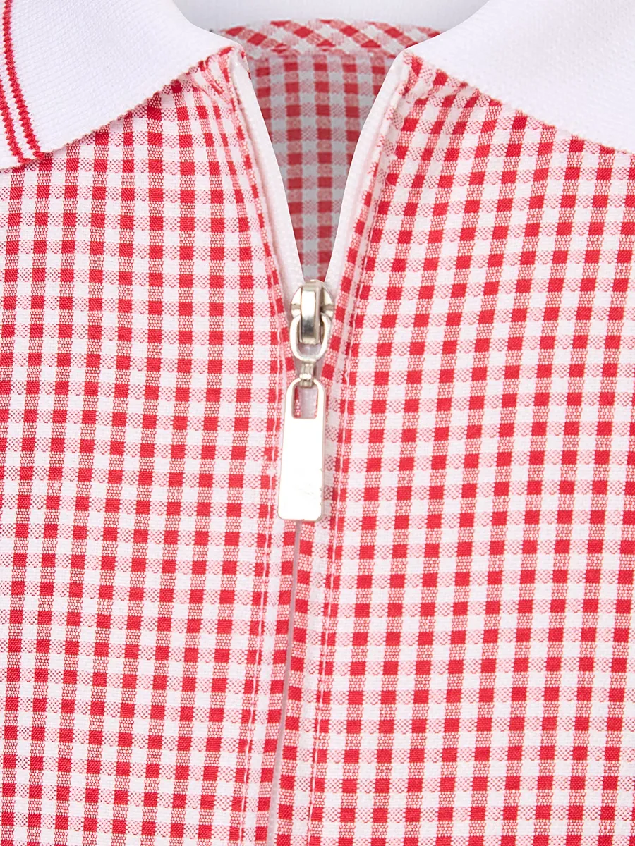 Red Gingham Girls School Playsuit 2 Pack