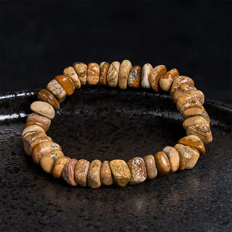 Picture Jasper Irregular Blocks Bracelet