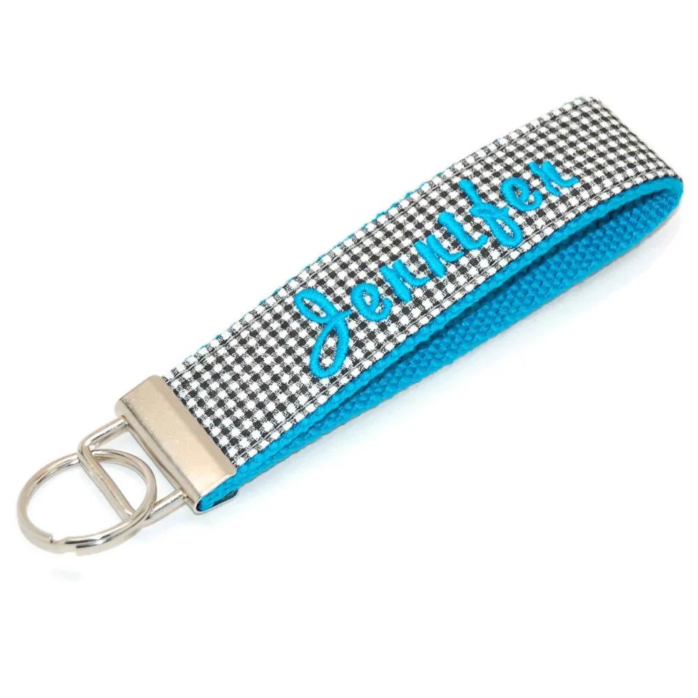 Gingham Check Artful Keychain