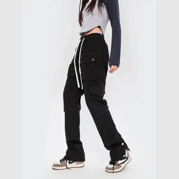 Women's Slim Fit Multi Pocket Button Detail Cargo Pants