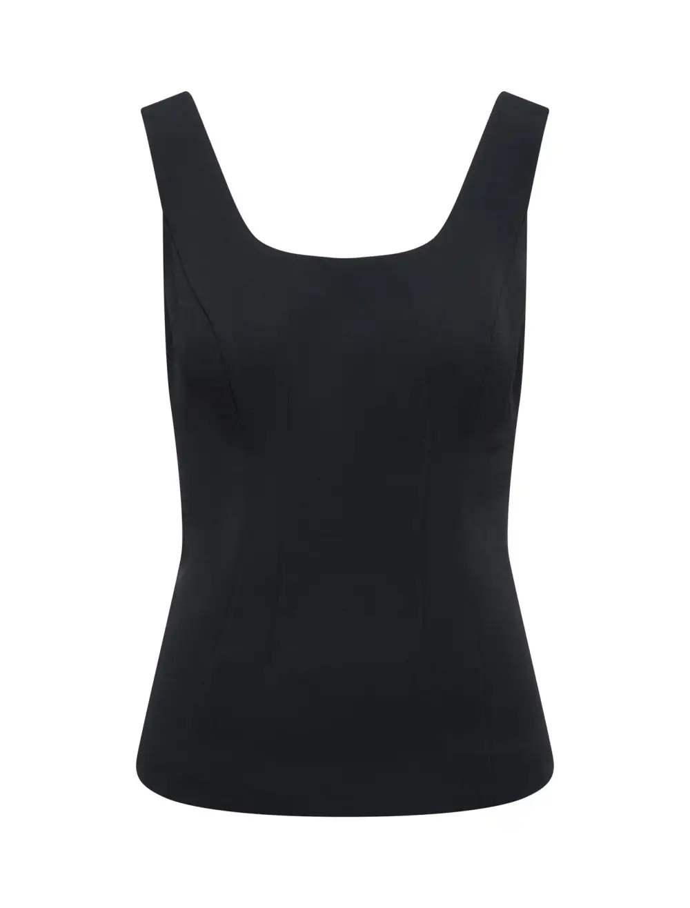 Black Square-Neck Sleeveless Form-Fitting Top