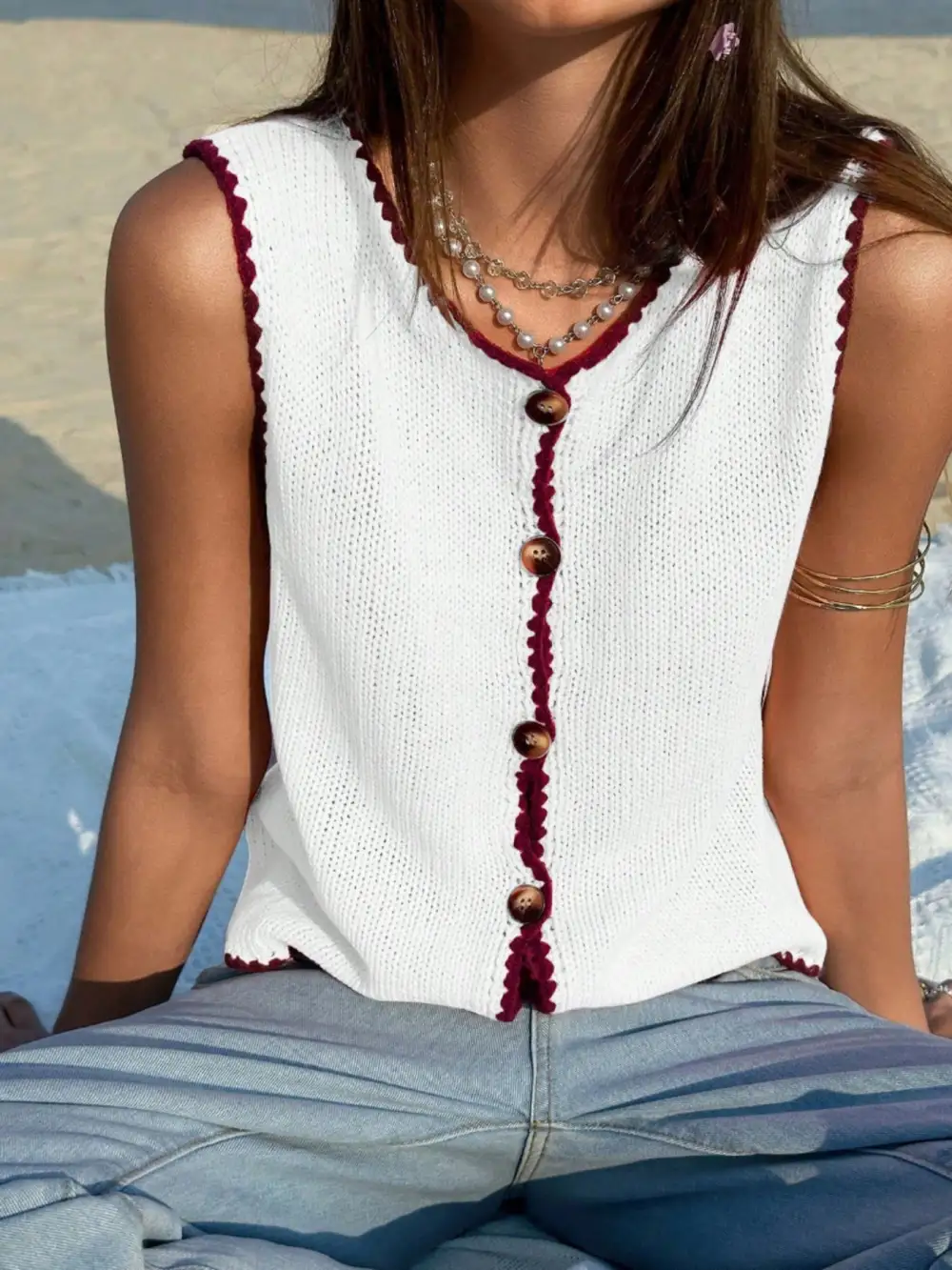 Button Down Sweater Vest