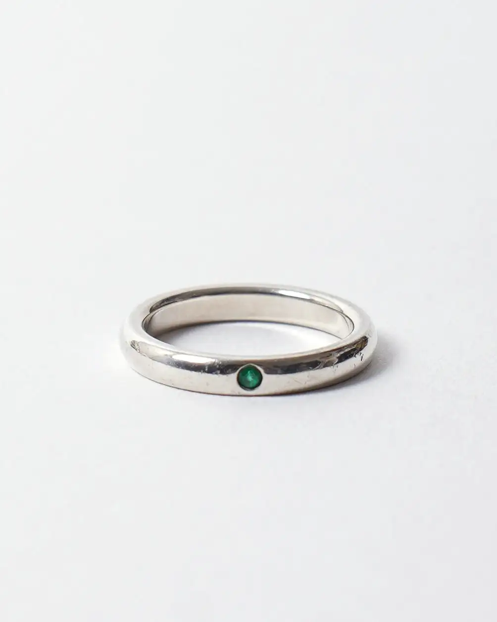 Band Ring with Emerald