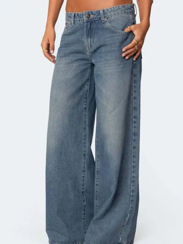 Wide Leg Stretch Cropped Jeans