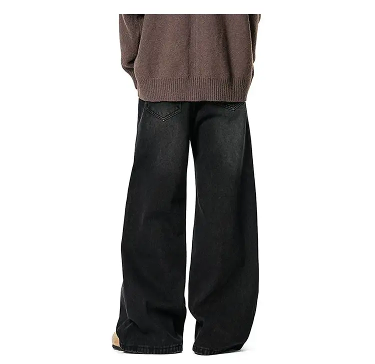 Barrel-Leg Faded Washed Jeans
