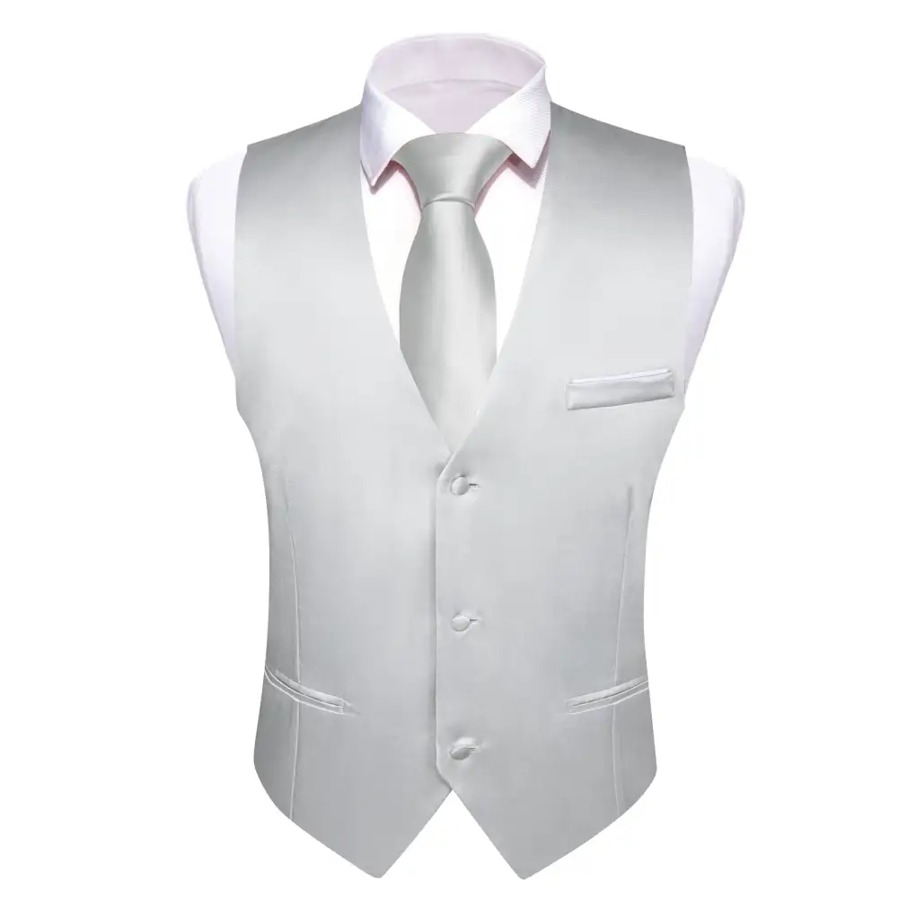 Solid V Neck Dress Vest