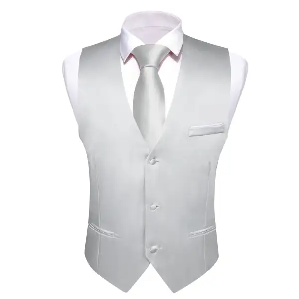 Solid V Neck Dress Vest