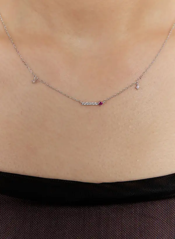 Chain Crystal Charm Necklace