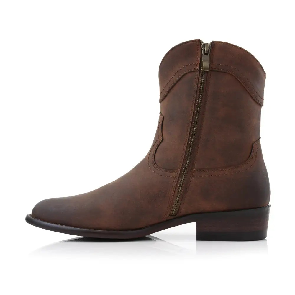 Faux-Suede Suede Faux-Leather Western Boots