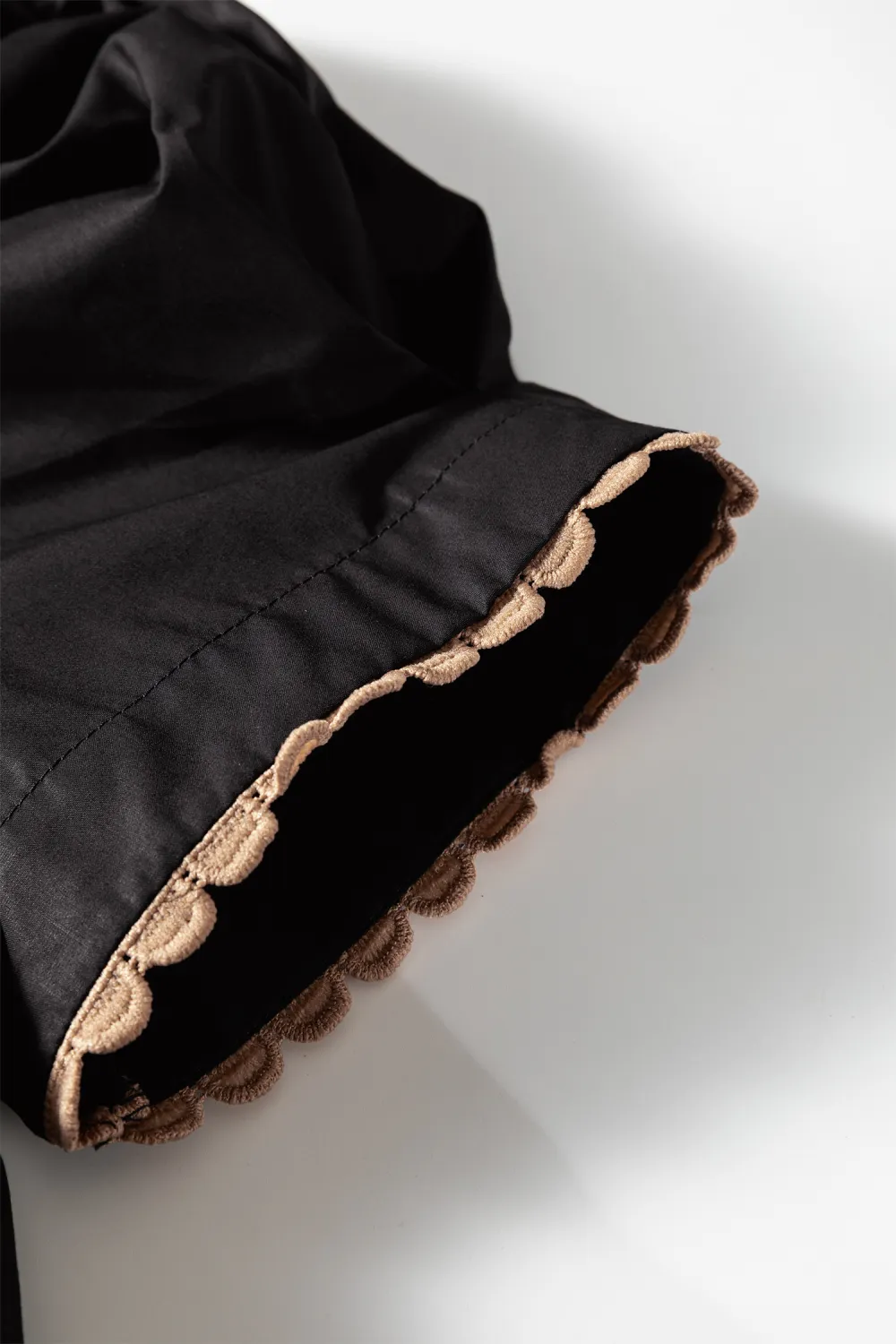 Black Ricrac Trim Block Patchwork Blouse