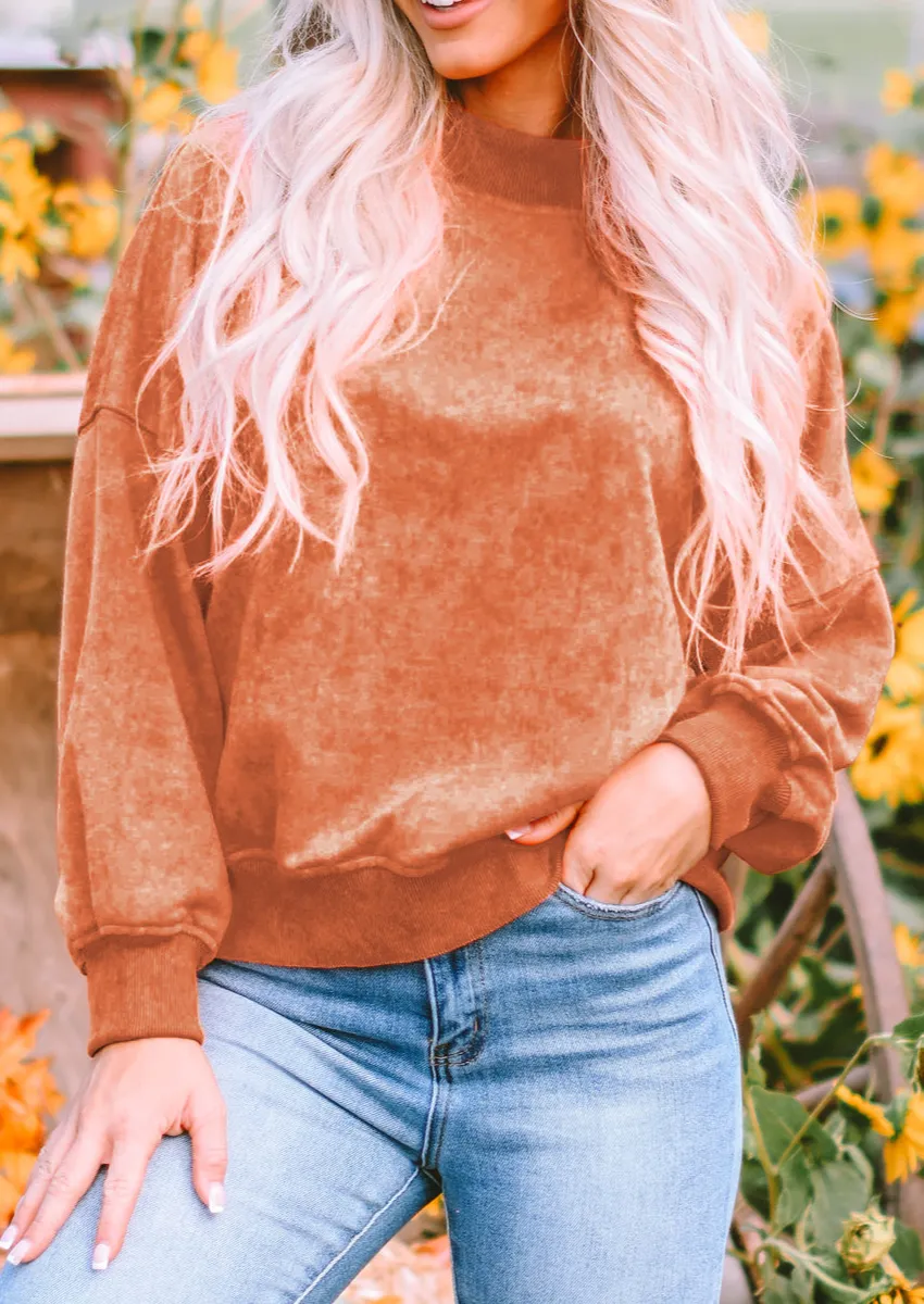 Easygoing Drop Shoulder Crewneck Sweatshirt
