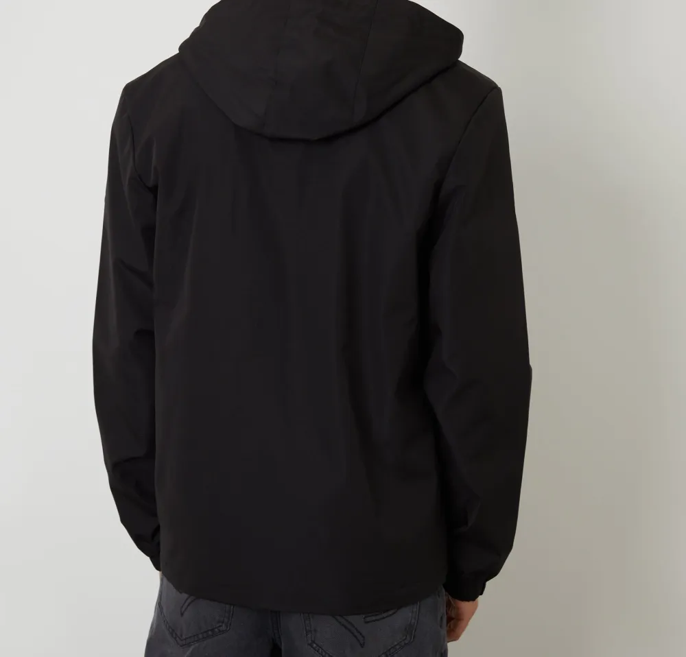 Men's Black Water-Resistant Hooded Microfleece Lined Jacket