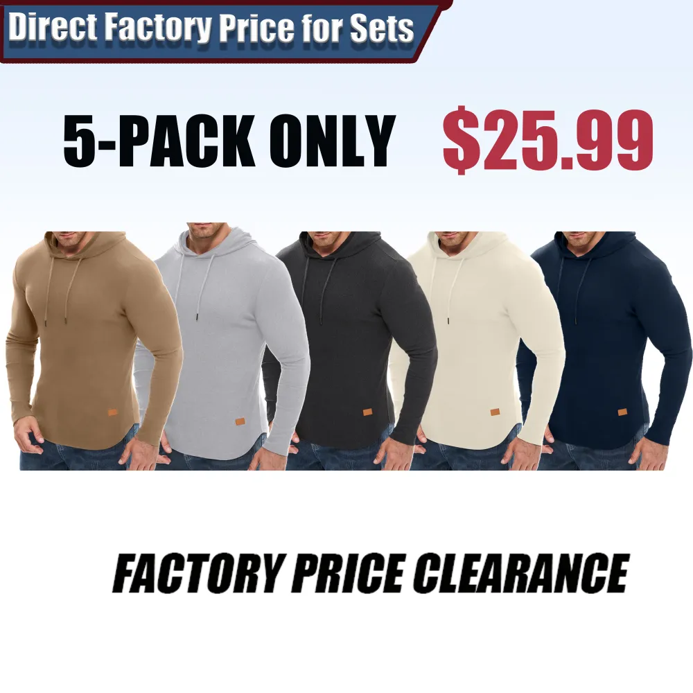 Men's Fashion Fleece-Lined Long-Sleeve Hooded Sweatshirt Pullover