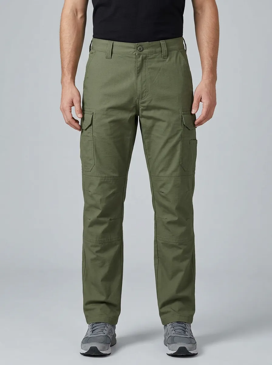 Men's Reinforced-Knee Straight-Leg Utility Cargo Pants