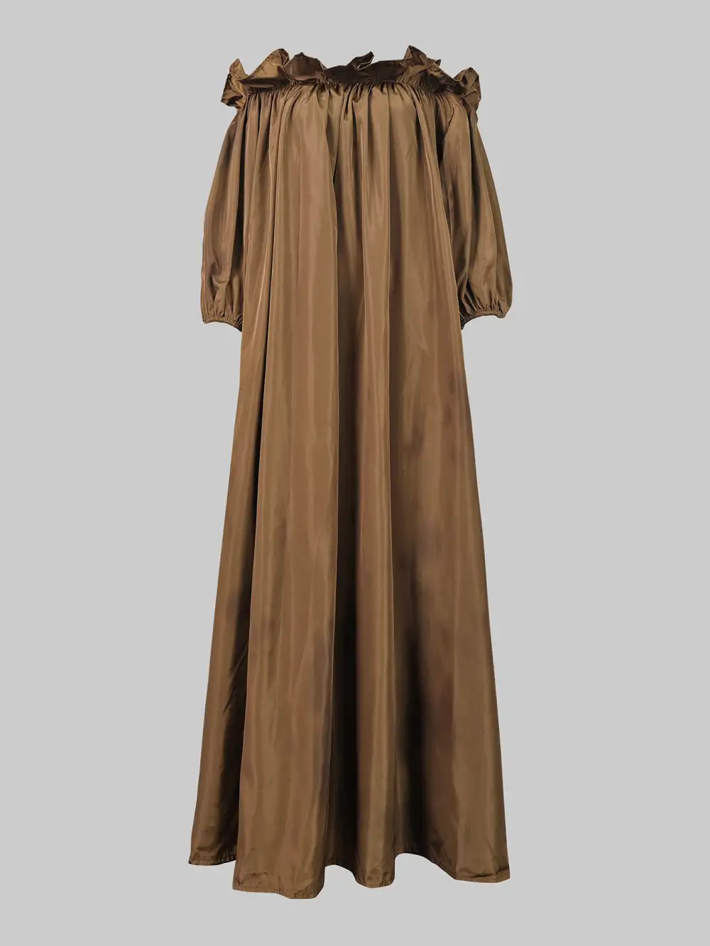 Puff Pleated Maxi Dress