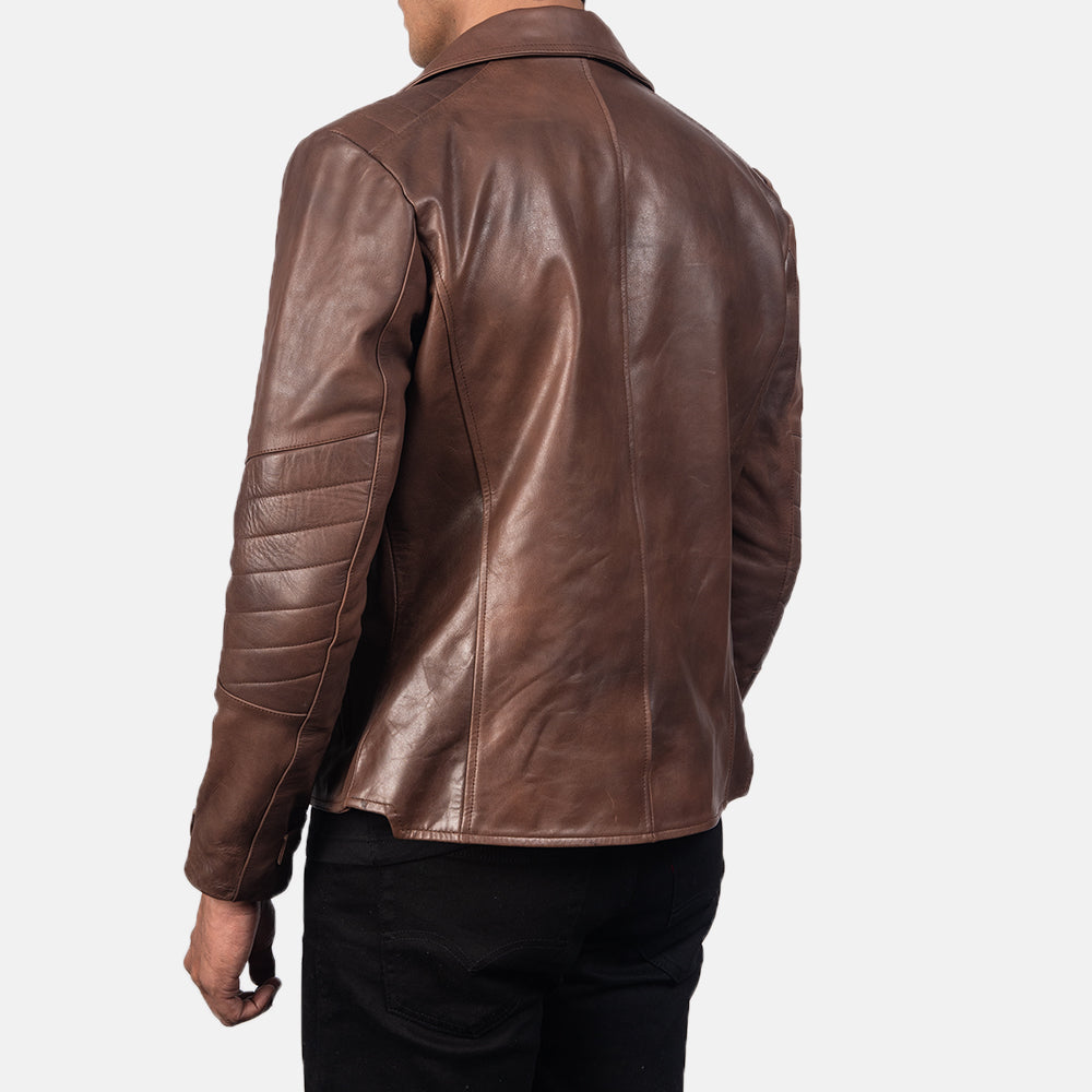 Men's Classic Bold Profile Biker Leather Jacket