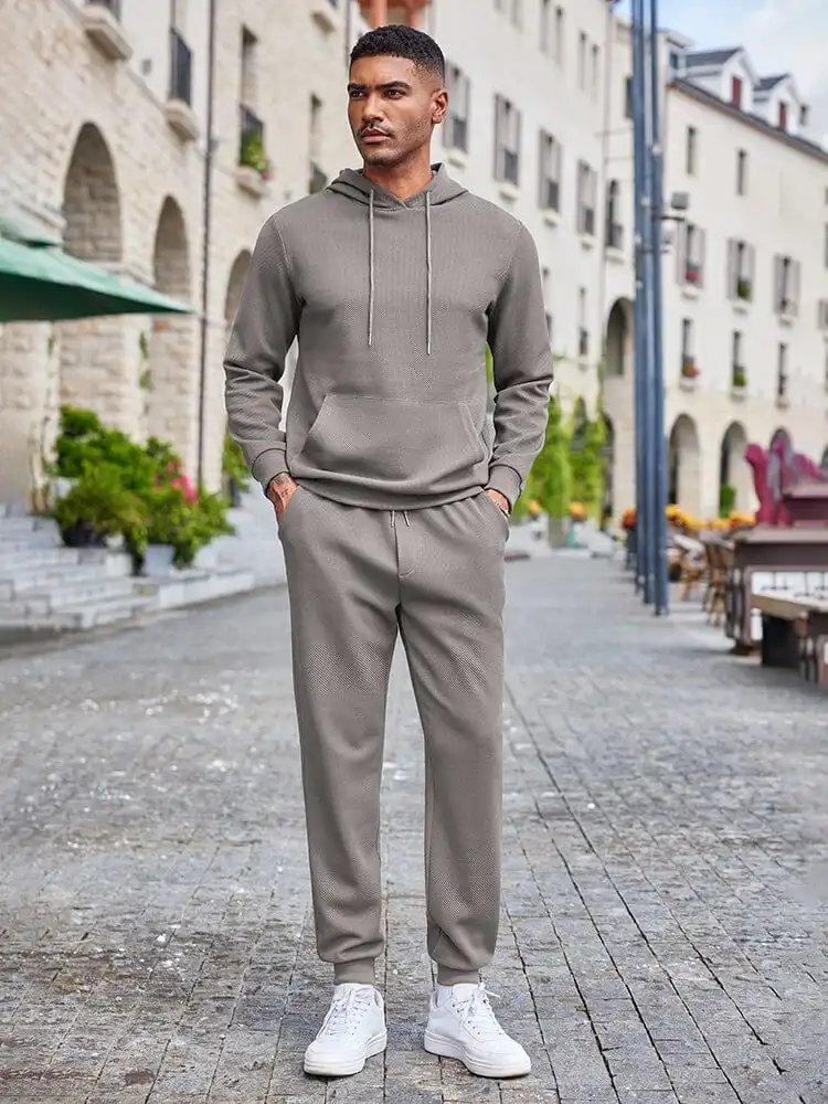Waffle Hoodie Jogging Set