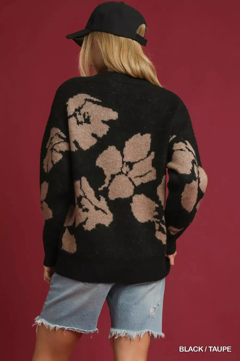 Long Sleeve Floral Sweater