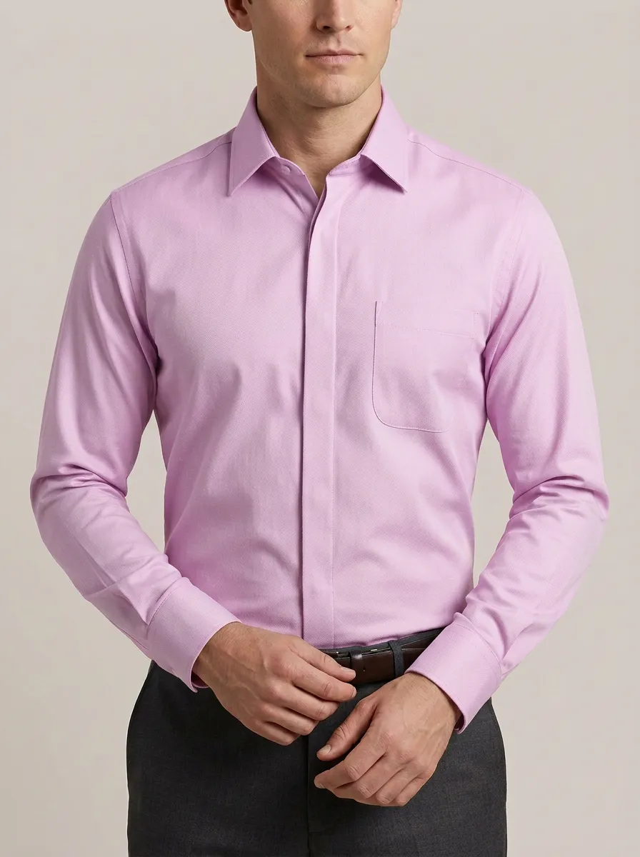 Men's Tailored Long-Sleeve Solid Dress Shirt