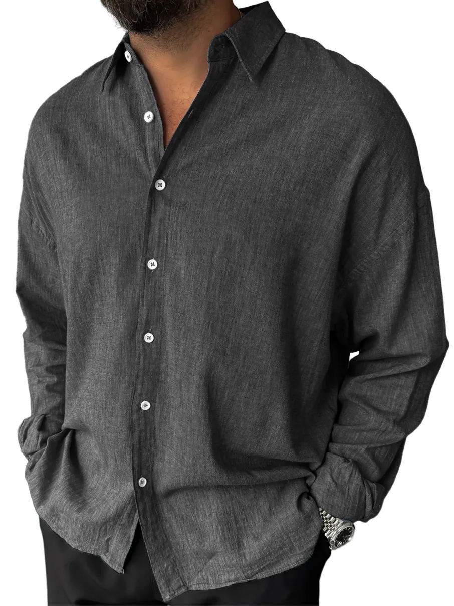 Everyday Cotton Linen Long Sleeve Shirt