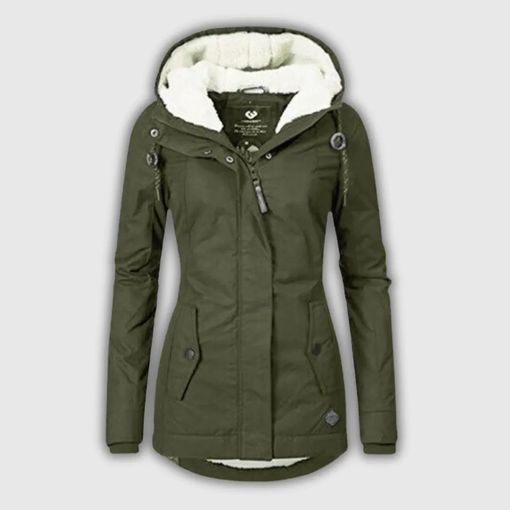 Pleated Hooded Tailored Coat