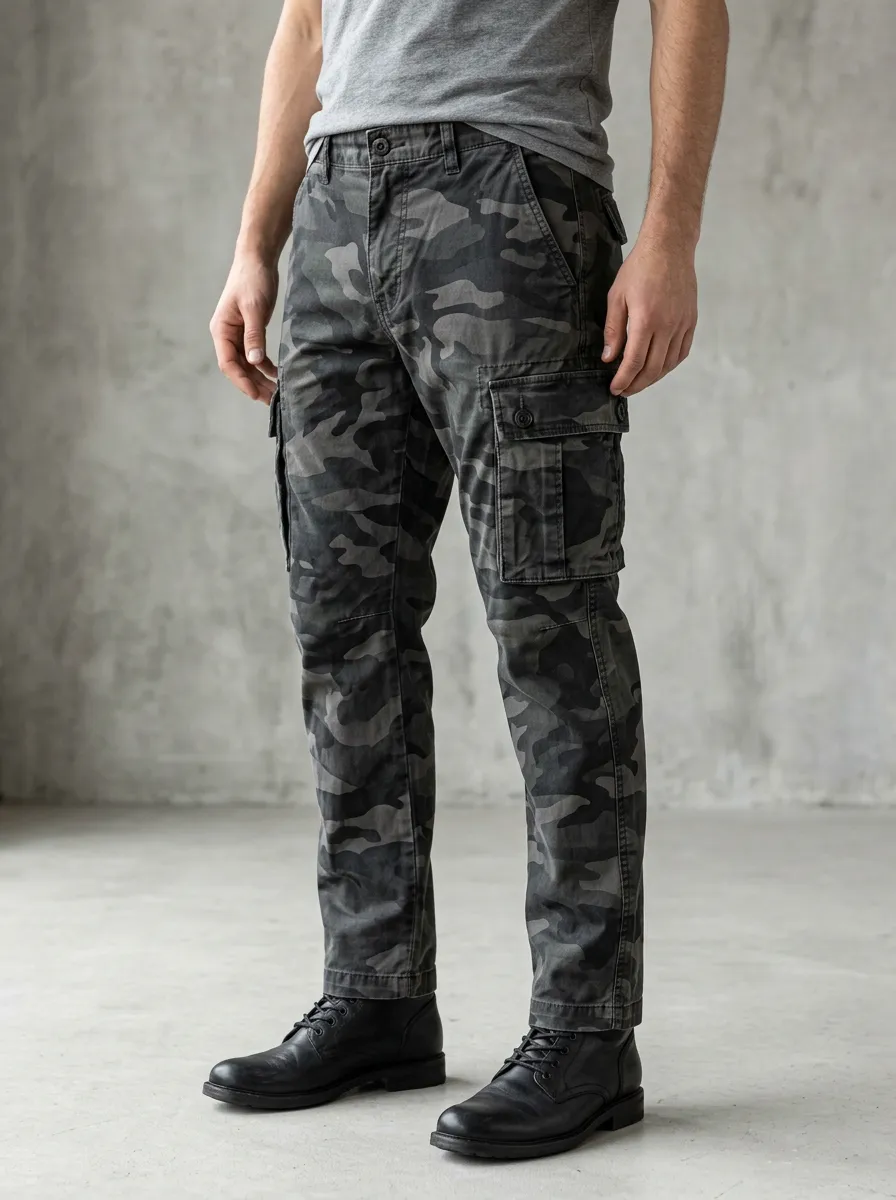 Patrol-Inspired Camouflage Cargo Pants