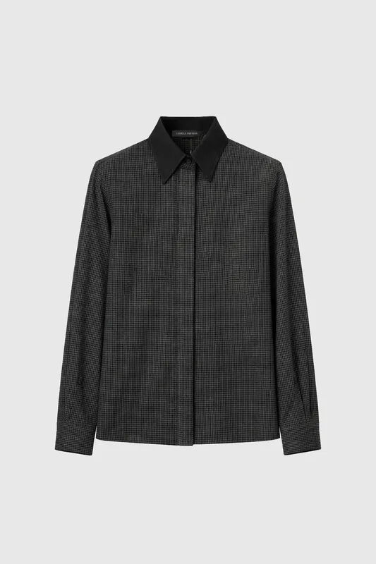 Steel Gingham Textured Shirt