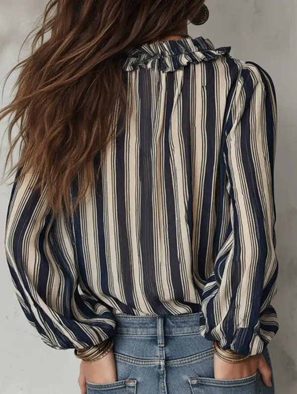 Loose Stripe Long Sleeve Shirt