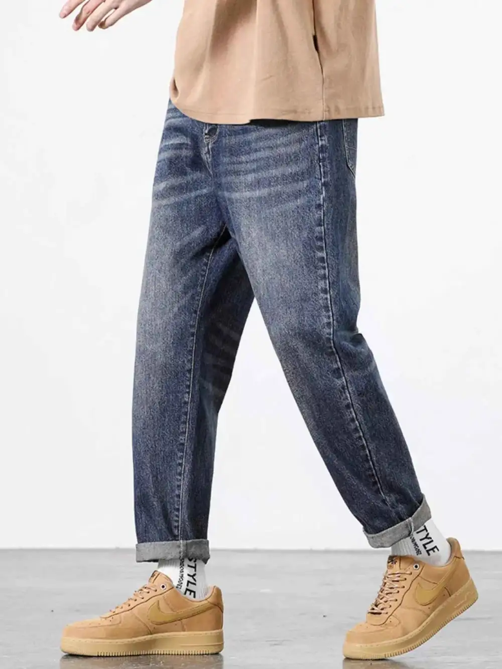 Straight Fit Wash Jeans