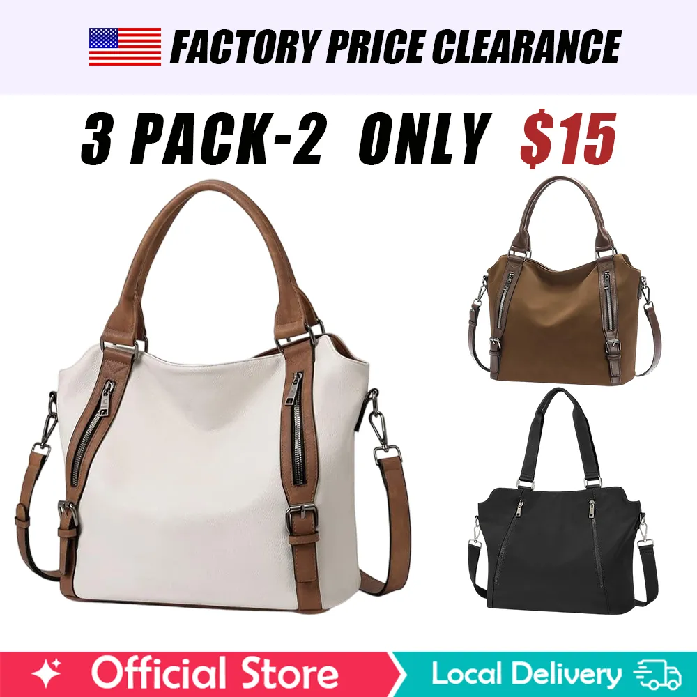 👚 90% OFF NOW! 🌸3-PACK  Purses for Women, Large Hobo Bags, Multiple Pockets Tote Handbags, Water Repellent Shoulder Bag with Adjustable Strap☀️