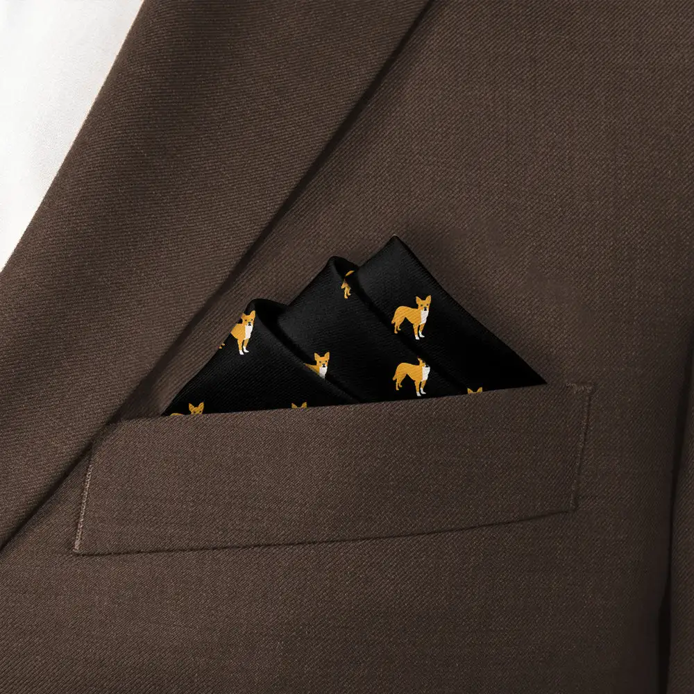 Polished Stylish Animal Motif Dog Motif Pocket Square