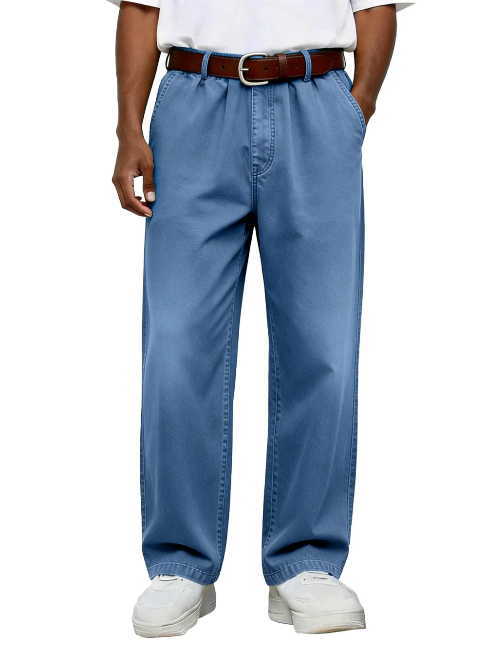 Textured Relaxed Fit Trousers