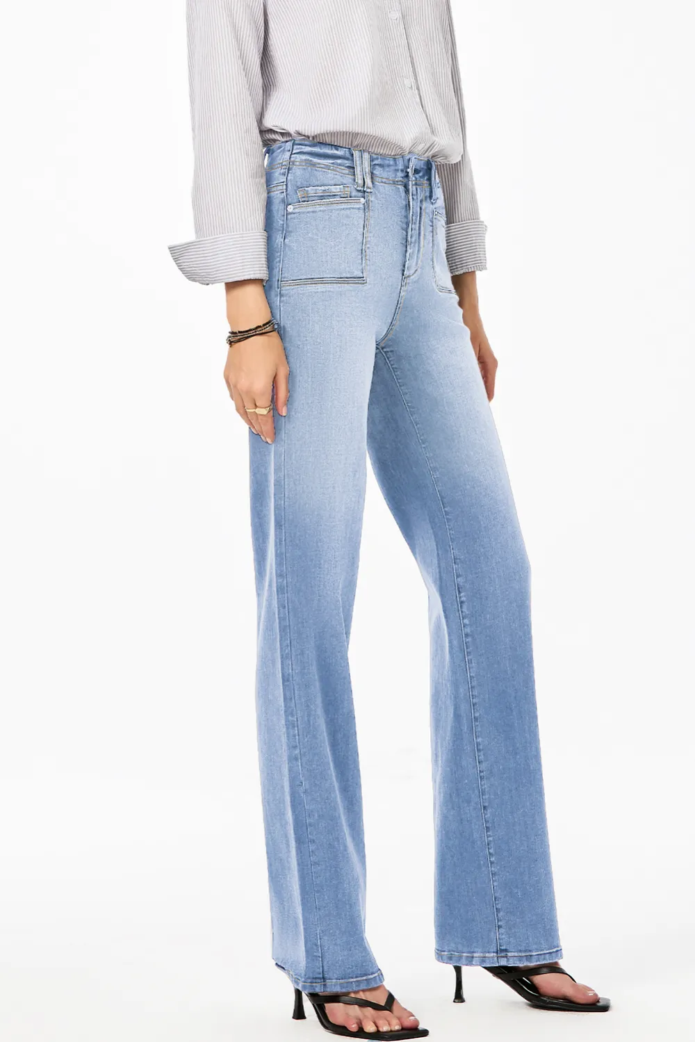 Light Blue Cropped Straight Jeans