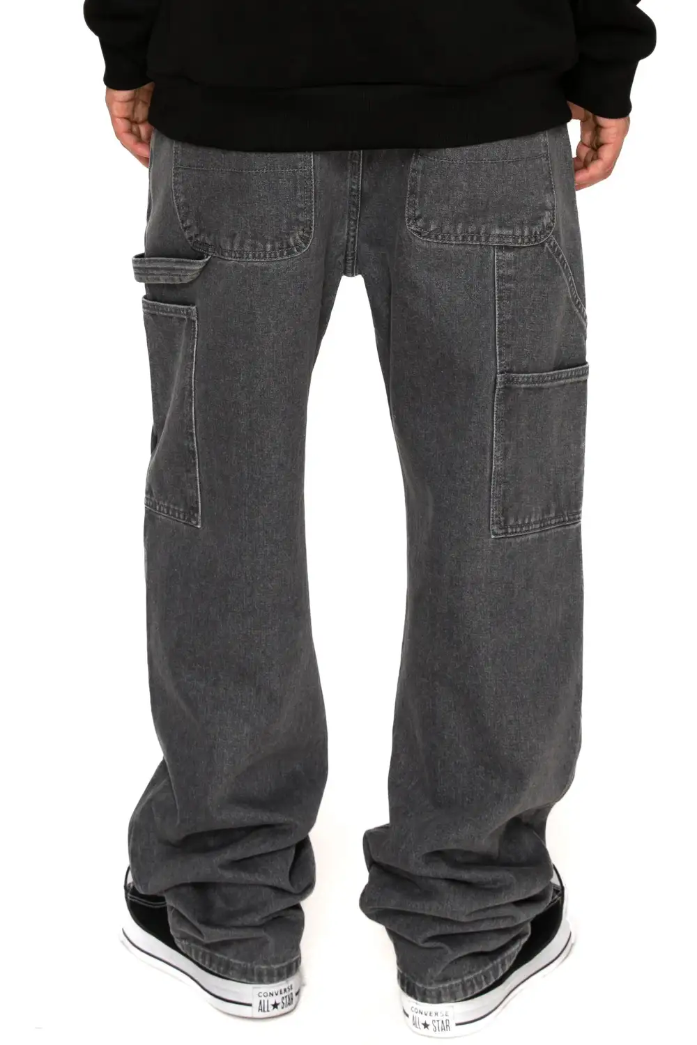 Men's Washed Baggy Fit Carpenter Denim Jeans