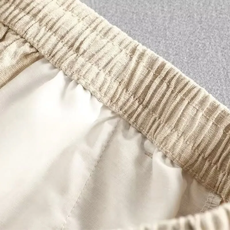 Drawstring Elastic Waist Shorts