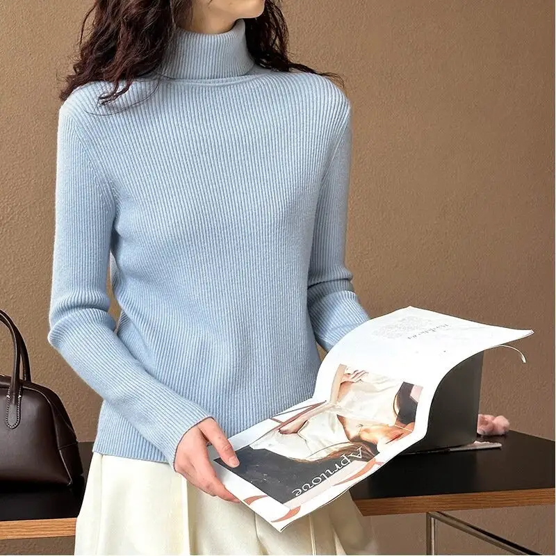 Ribbed Long Sleeve Slim Fit Pullover Sweater