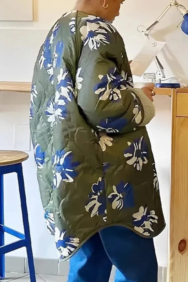Chic Floral Polyester Classic Jacket