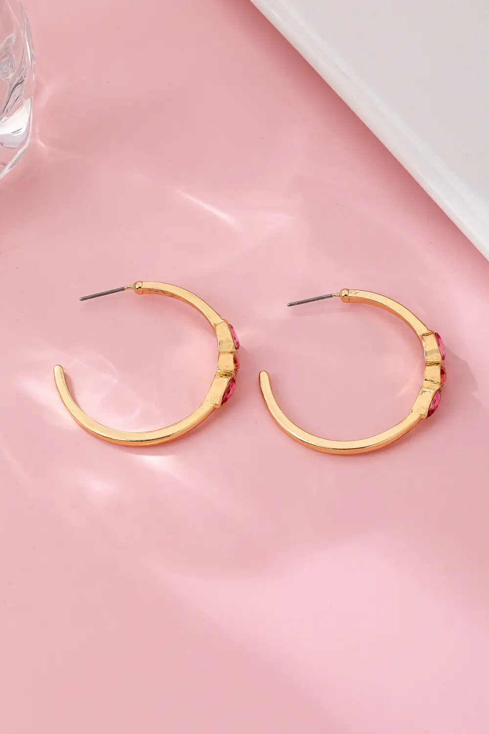 Fuchsia Marquise Crystal Hoop arrings