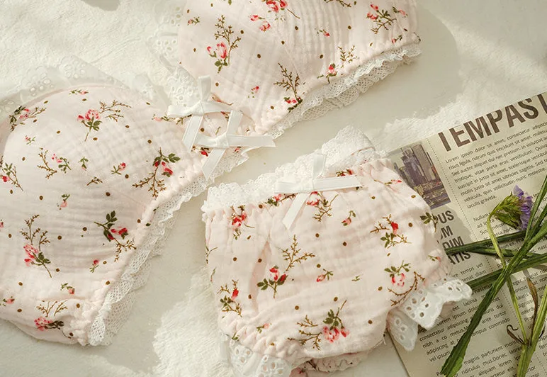 Elegant French Floral Cotton Underwear
