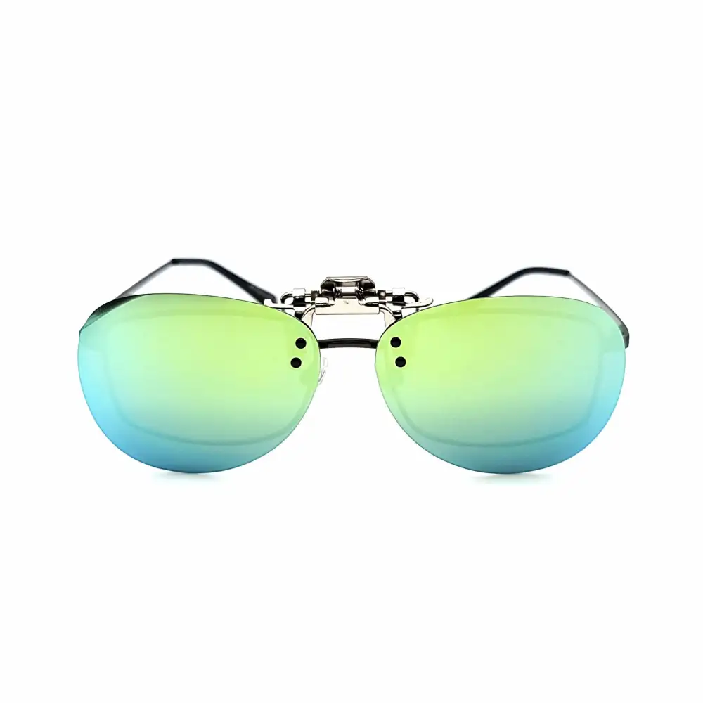 60mm Aviator Polarized Flip-Up Clip-On Sunglasses