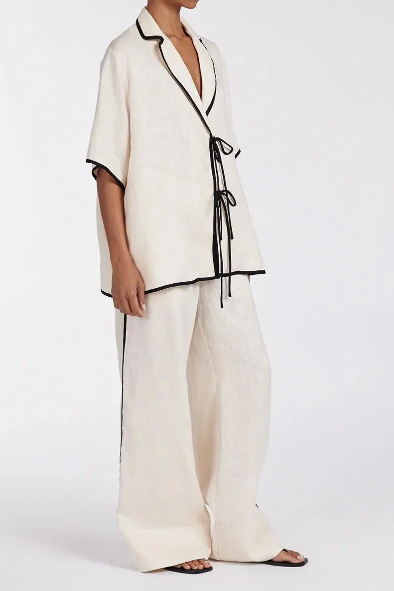 CREAM LINEN PANT