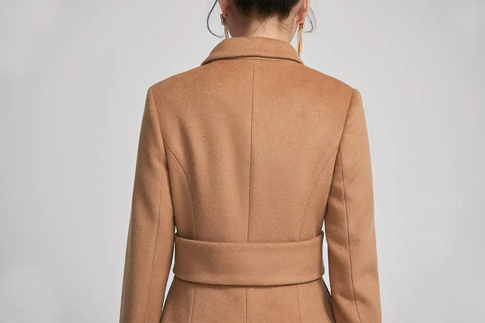 Wool Tailored Pocketed Long Coat