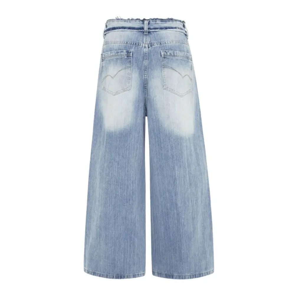 Baggy Distressed Washed Denim Jeans