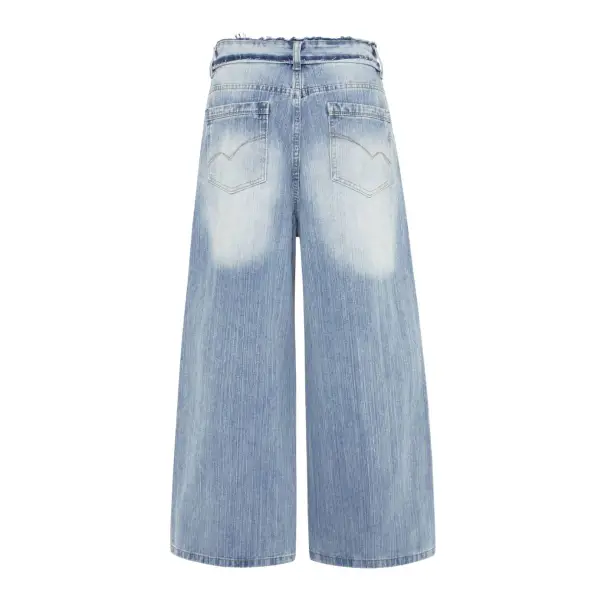 Baggy Distressed Washed Denim Jeans